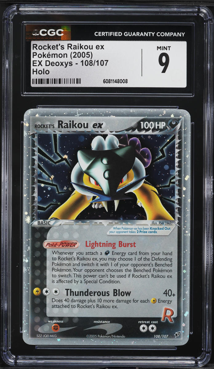 2005 Pokemon EX Deoxys Holo Rocket's Raikou ex #108 CGC 9 MINT