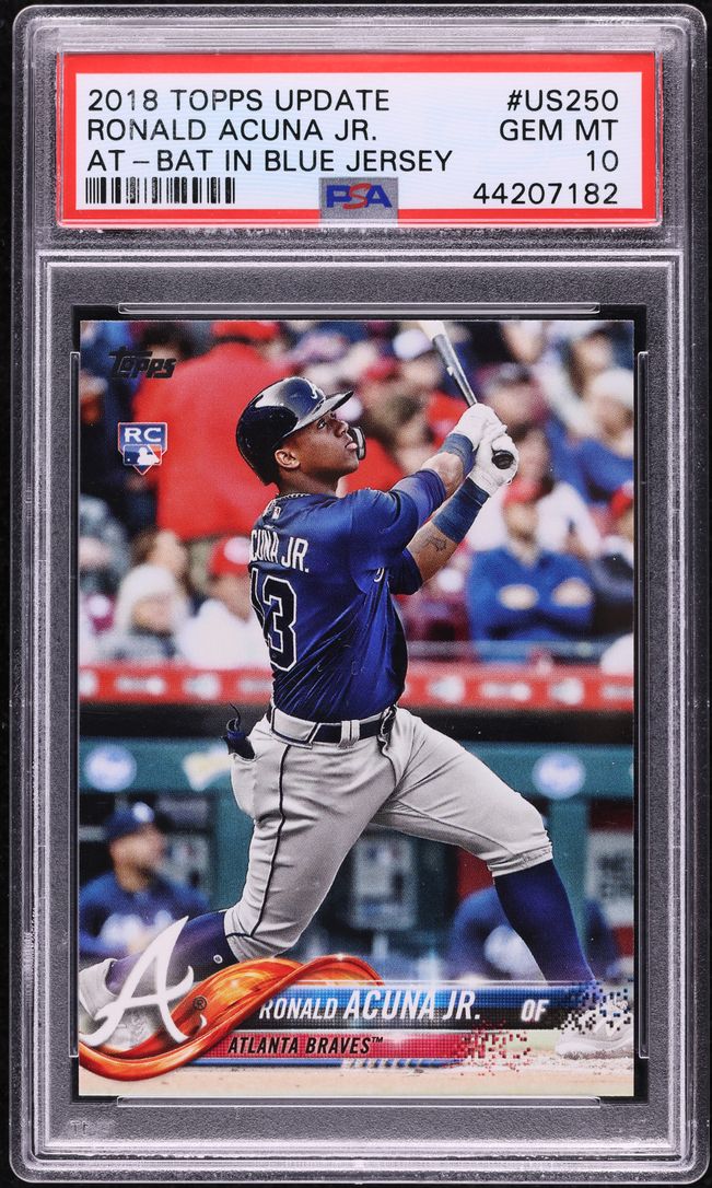 2018 Topps Update At Bat Ronald Acuna Jr. ROOKIE #US250 PSA 10 GEM MINT ...
