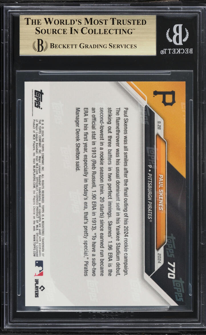 2024 Topps Now Paul Skenes ROOKIE #770 BGS 9.5 GEM MINT