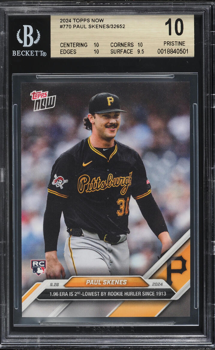 2024 Topps Now Paul Skenes ROOKIE #770 BGS 10 PRISTINE