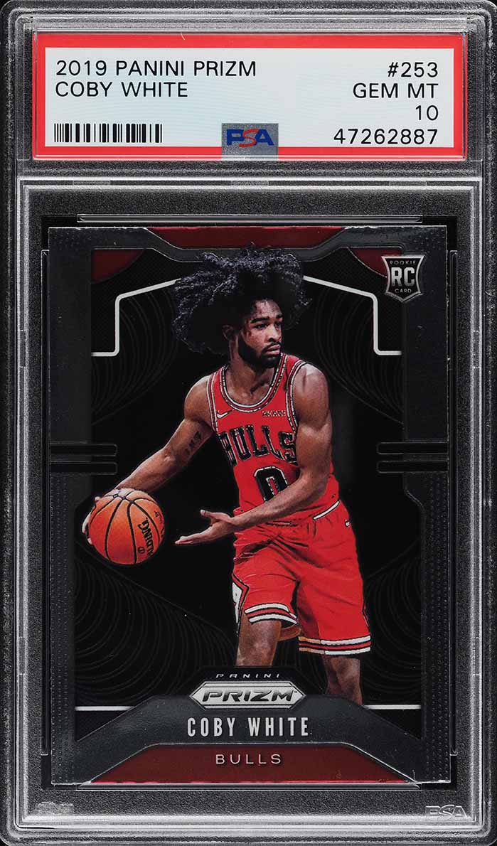 2019 Panini Prizm Coby White ROOKIE #253 PSA 10 GEM MINT