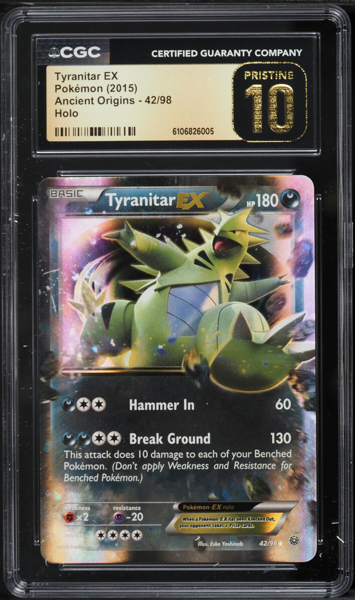 2015 Pokemon XY Ancient Origins Holo Tyranitar EX #42 CGC 10 PRISTINE