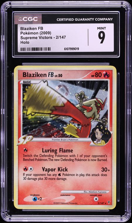2009 Pokemon Platinum Supreme Victors Holo Blaziken FB #2 CGC 9 MINT