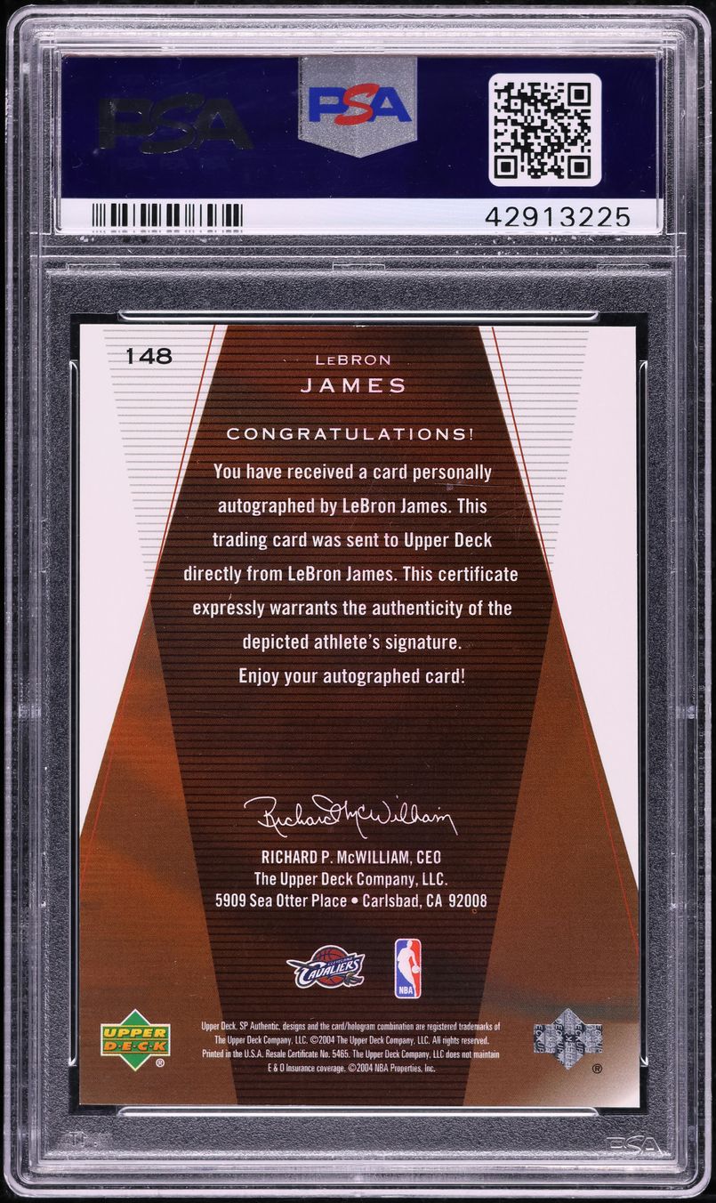 2003 SP Authentic LeBron James ROOKIE AUTO /500 #148 PSA 9 MINT