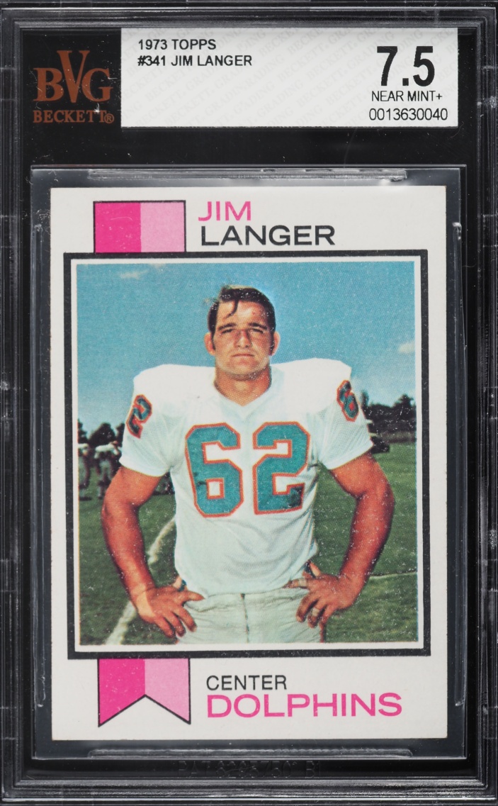1973 Topps Football Jim Langer ROOKIE #341 BVG 7.5 NRMT+