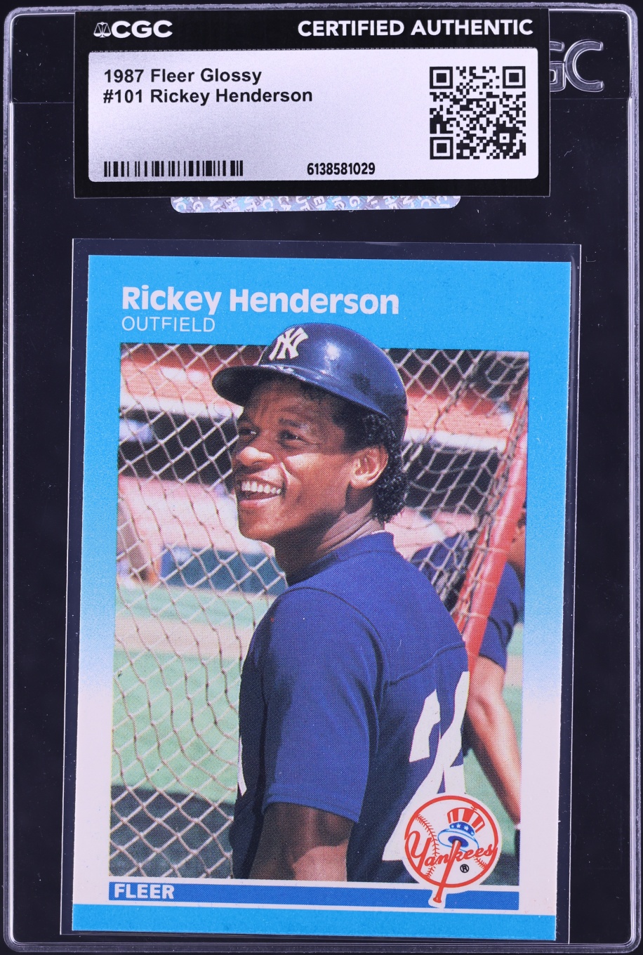 1987 Fleer Glossy Rickey Henderson #101 CGC AUTH