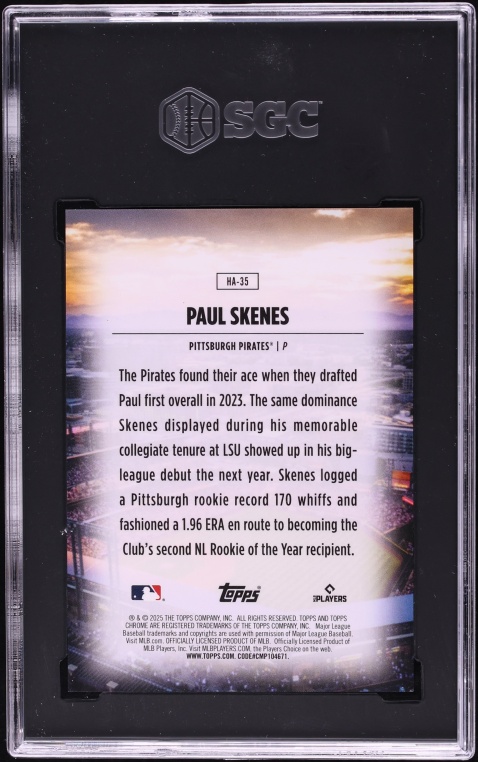 2025 Topps Chrome Home Field Advantage Paul Skenes #HA-35 SGC 8.5 NM-MT+