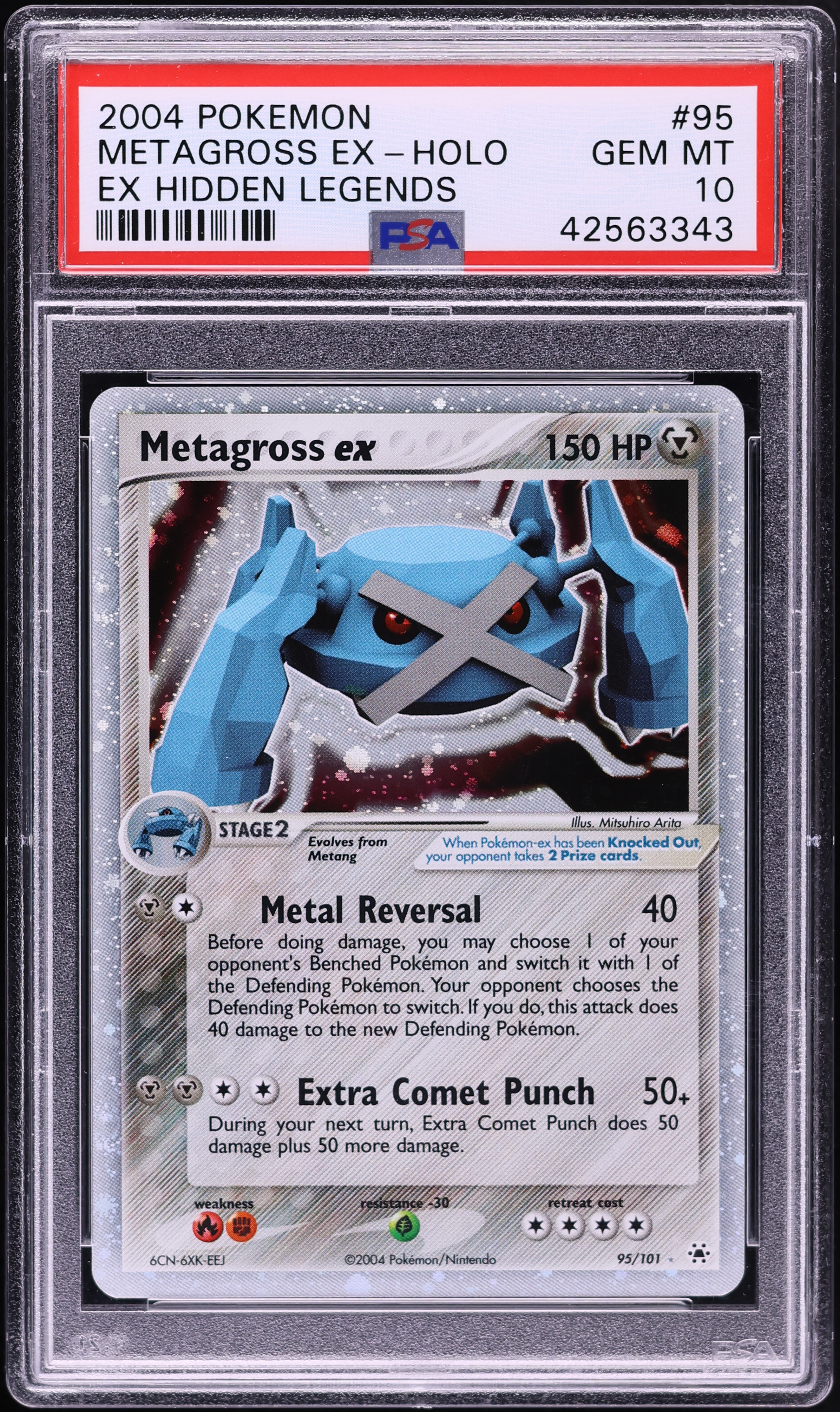 2004 Pokemon EX Hidden Legends Holo Metagross EX #95 PSA 10 GEM MINT