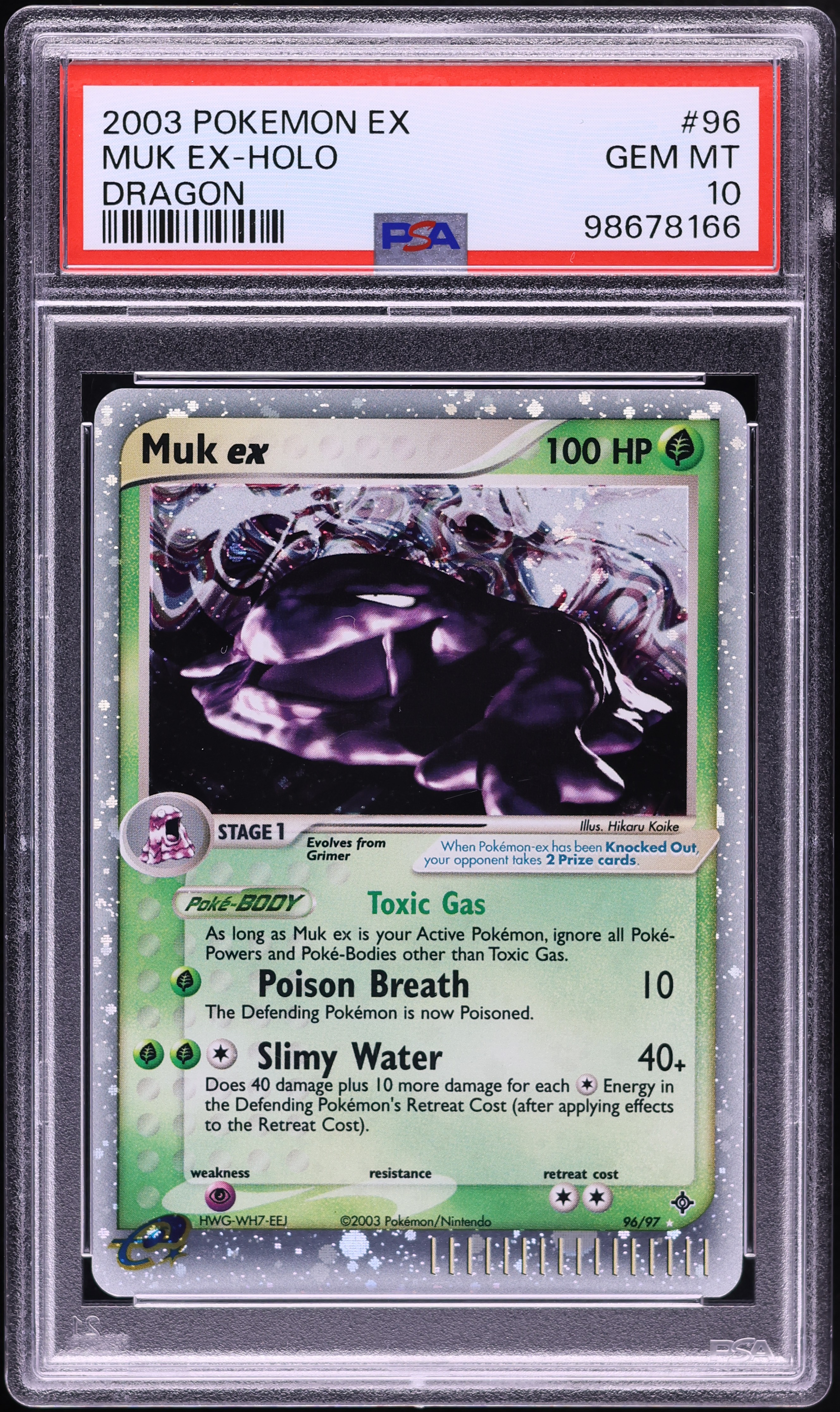 2003 Pokemon EX Dragon Holo Muk EX #96 PSA 10 GEM MINT