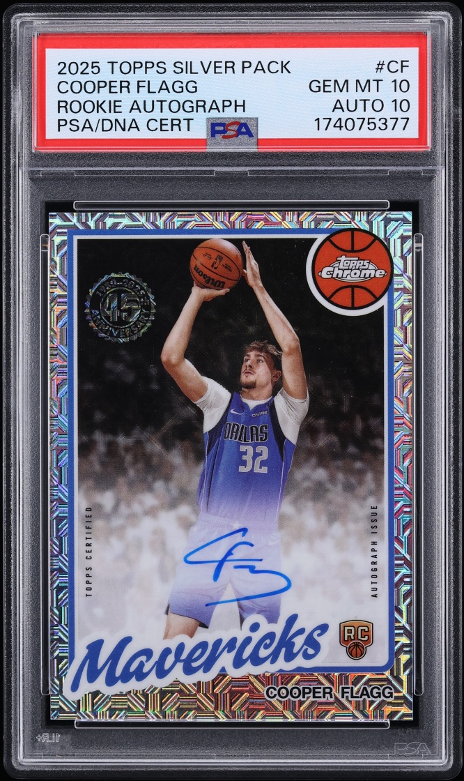 2025 Topps Chrome Silver Pack Cooper Flagg ROOKIE AUTO DNA 10 #80CR2-CF PSA 10 GEM MINT