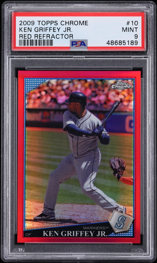 2009 Topps Chrome Red Refractor Ken Griffey Jr. /25 #10 PSA 9 MINT