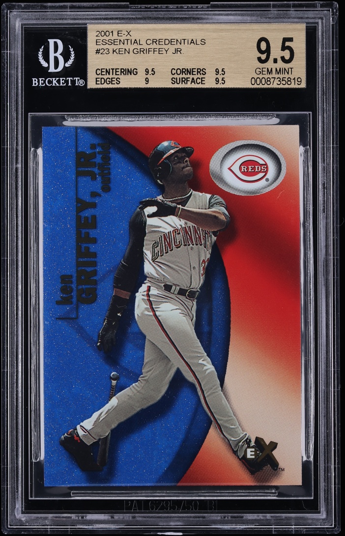 2001 Fleer E-X Essential Credentials Ken Griffey Jr. /299 #23 BGS 9.5 GEM MINT