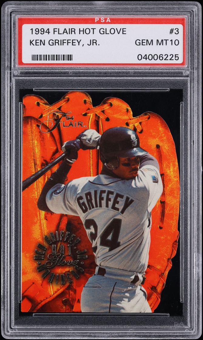 1994 Flair Hot Gloves Die-Cut Ken Griffey Jr. #3 PSA 10 GEM MINT