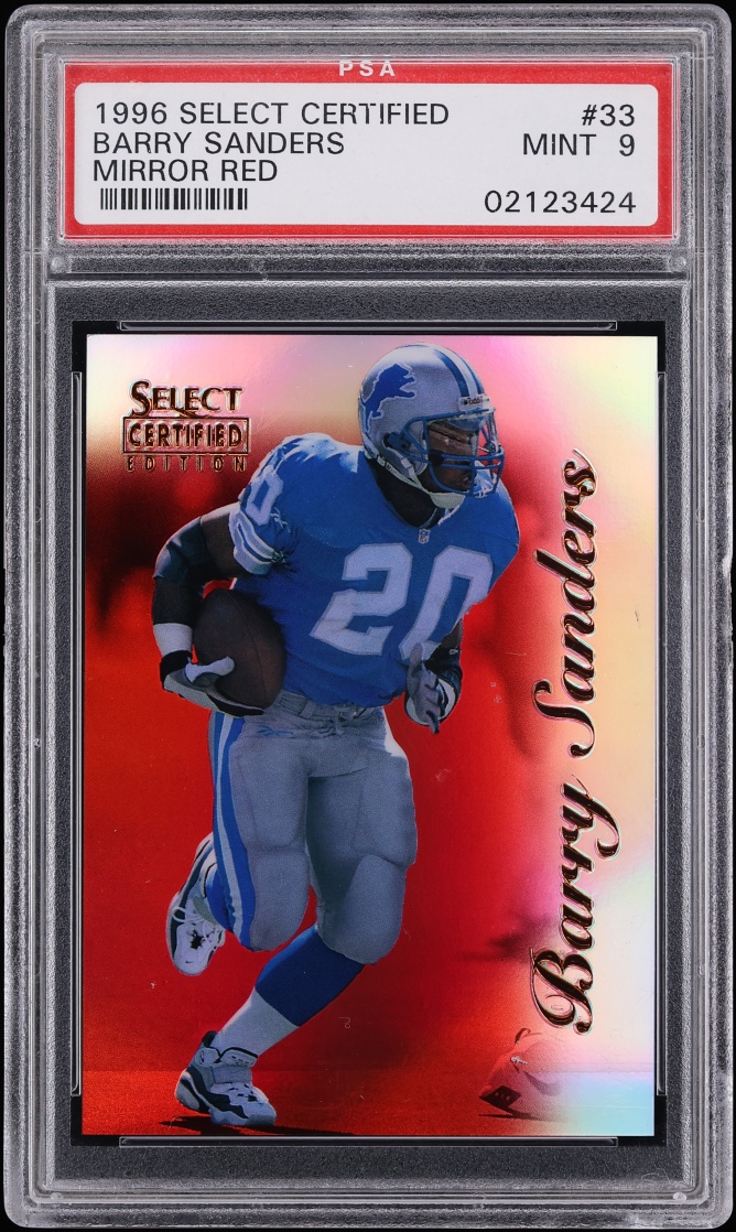 1996 Select Certified Mirror Red Barry Sanders #33 PSA 9 MINT