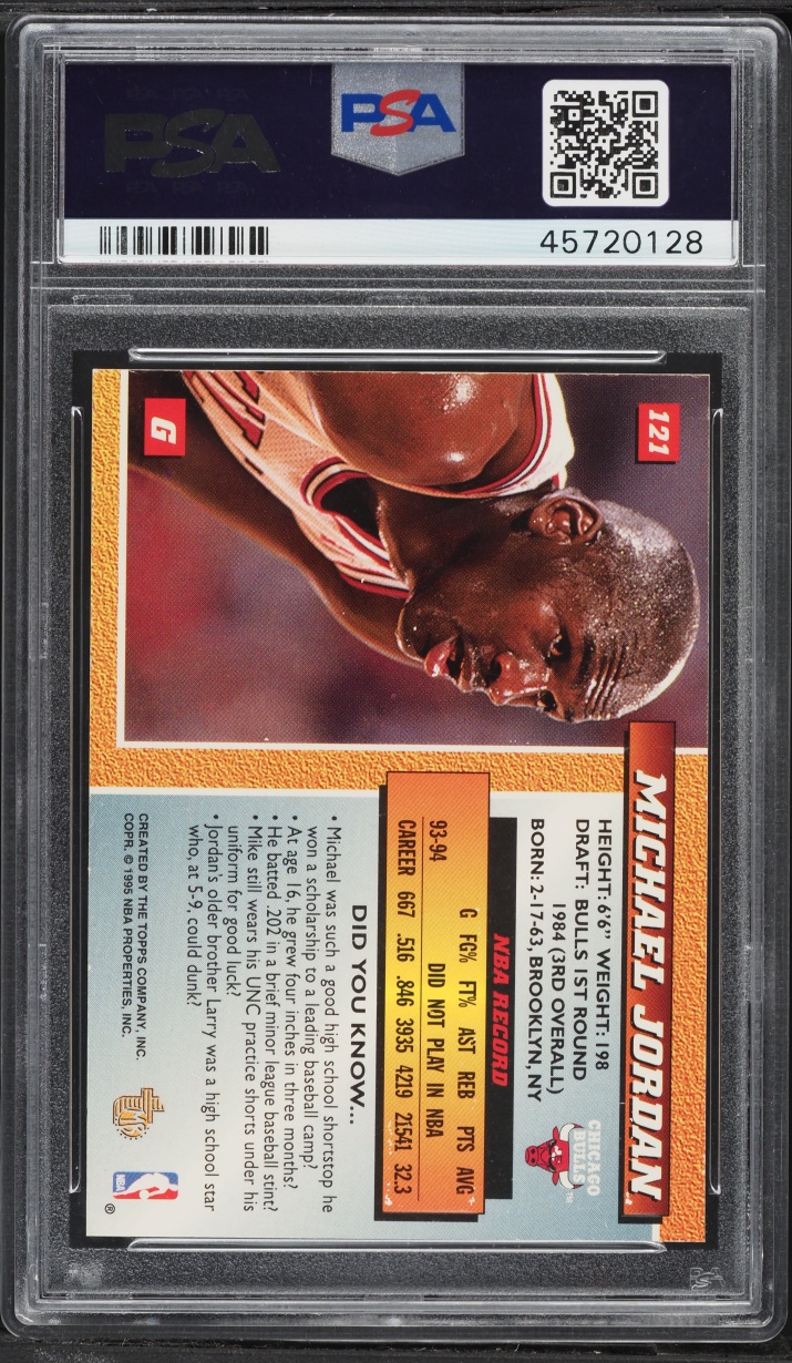 1994 Topps Embossed Golden Idols Michael Jordan #121 PSA 9 MINT