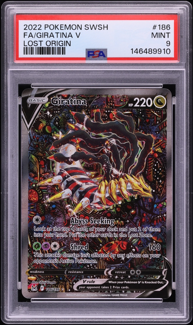2022 Pokemon Sword & Shield Lost Origin Alt Art Giratina V #186 PSA 9 MINT