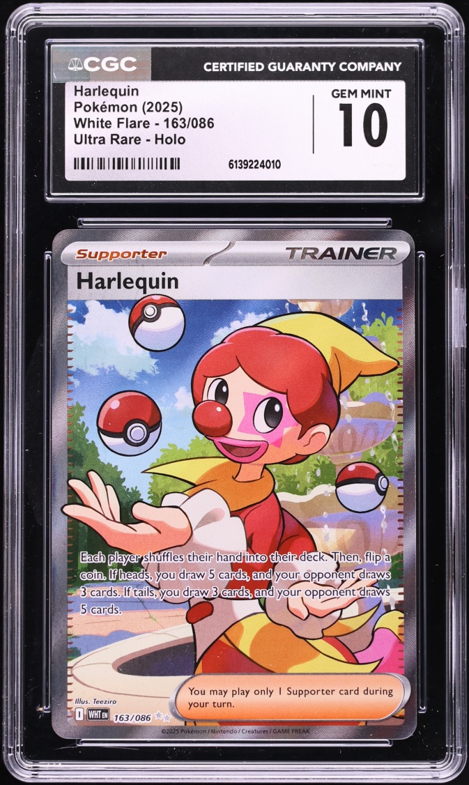 2025 Pokemon Scarlet & Violet White Flare Full Art Harlequin #163 CGC 10 GEM MINT