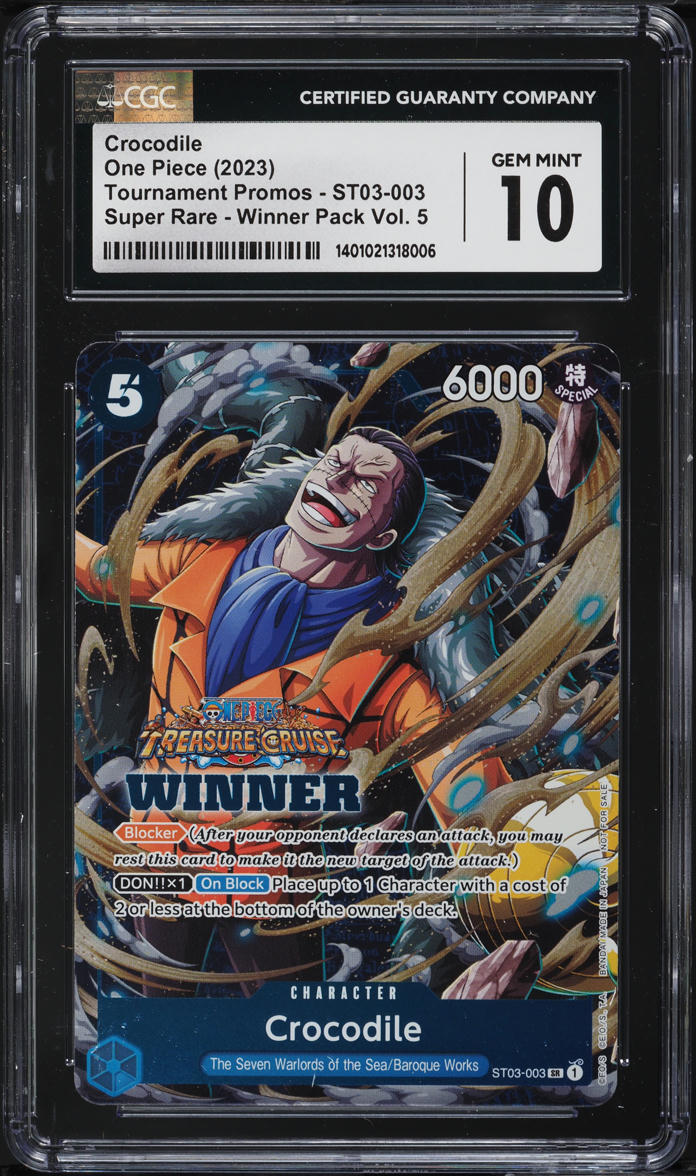 2023 One Piece Winner Pack Vol. 5 Tournament Promo Crocodile #ST03-003 CGC 10 - Main Image