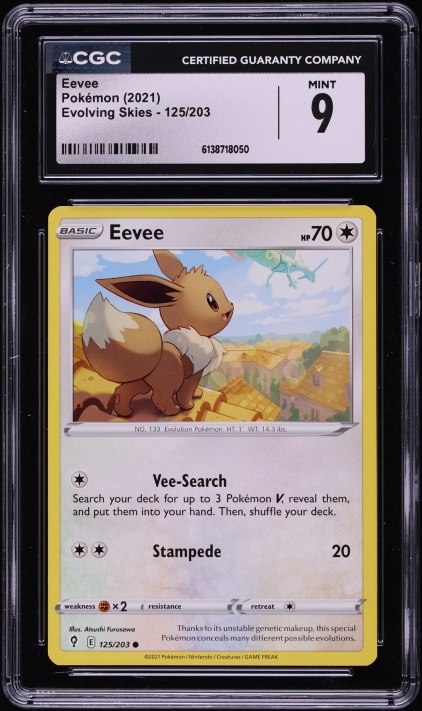 2021 Pokemon Sword & Shield Evolving Skies Eevee #125 CGC 9 MINT