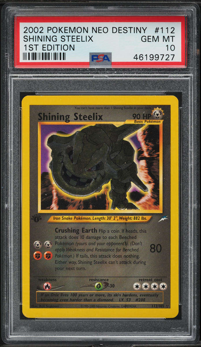2002 Pokemon Neo Destiny 1st Edition Shining Steelix #112 PSA 10 GEM MINT