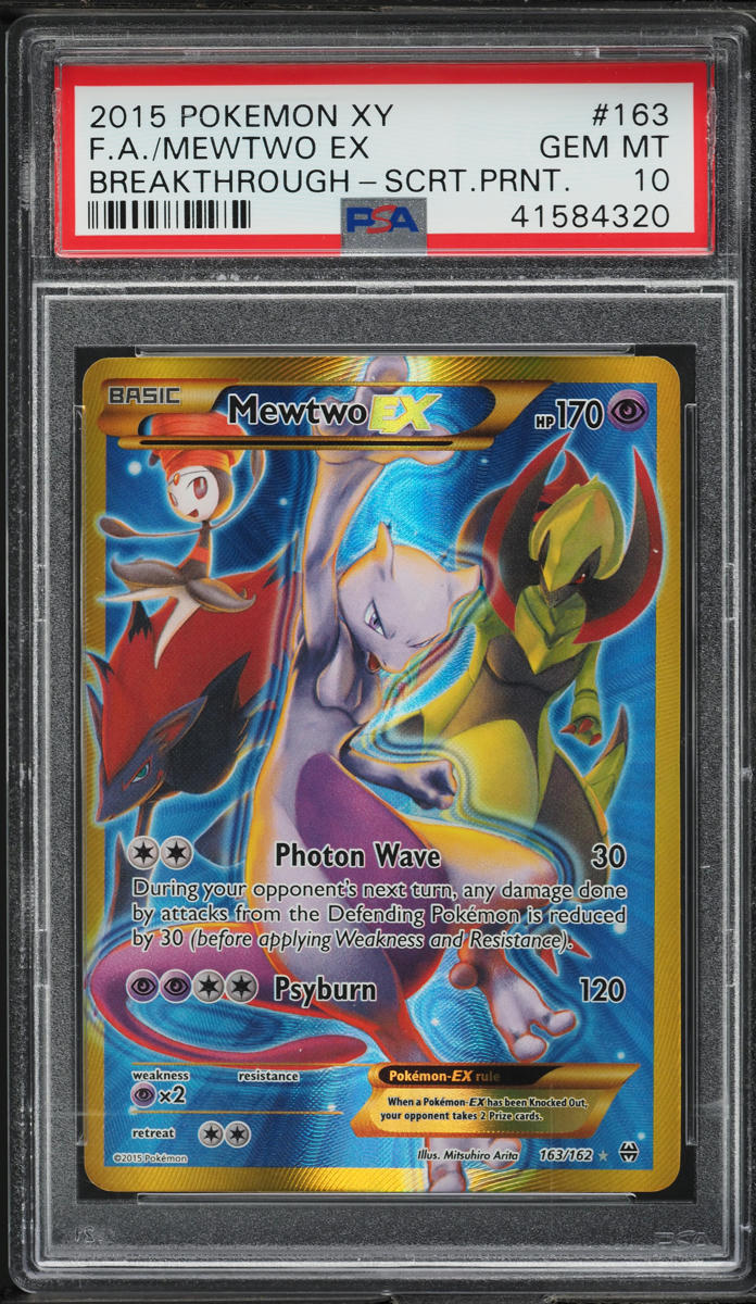 2015 Pokemon XY BREAKthrough Secret Rare Mewtwo EX #163 PSA 10 GEM MINT