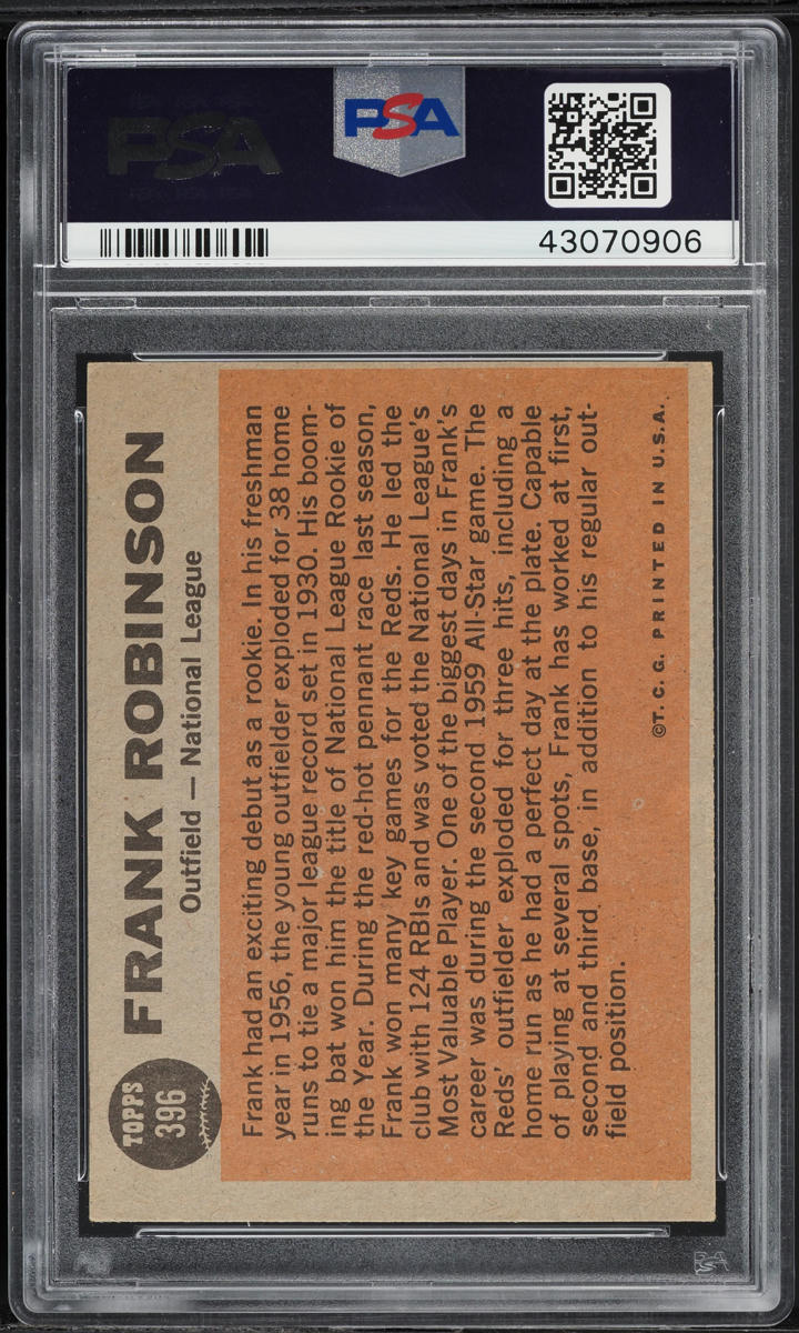 1962 Topps Frank Robinson ALL-STAR #396 PSA 5 EX