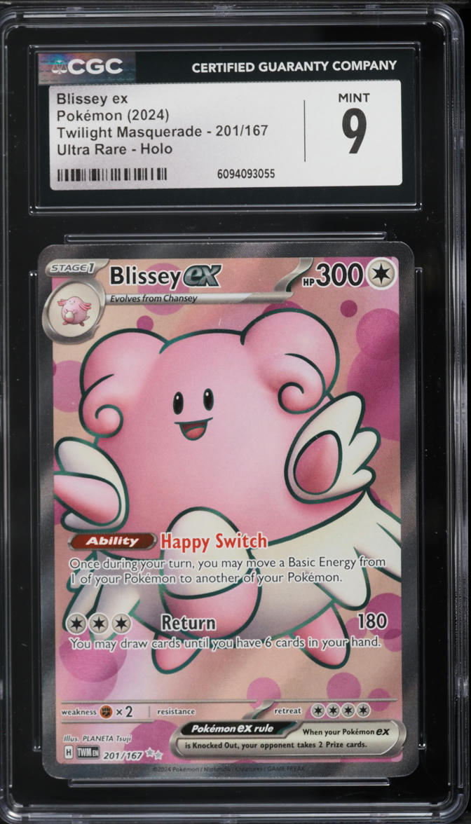 2024 Pokemon Scarlet & Violet Twilight Masquerade Full Art Blissey ex #201 CGC 9 MINT