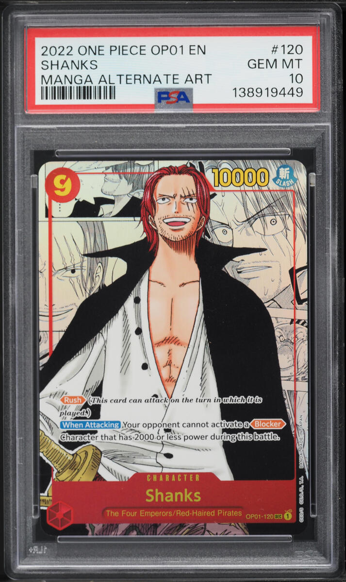 2022 One Piece Romance Dawn Manga Alt Art Shanks #OP01-120 PSA 10 GEM MINT