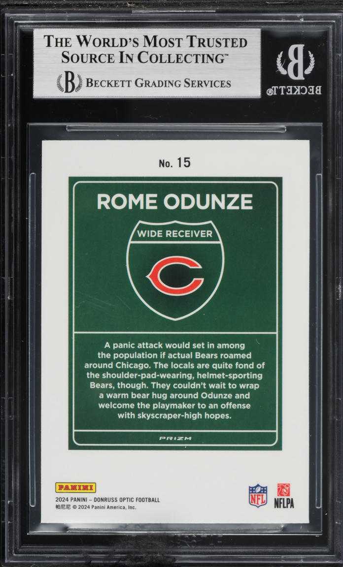 2024 Donruss Optic Downtown Rome Odunze ROOKIE #15 BGS 8.5 NM-MT+