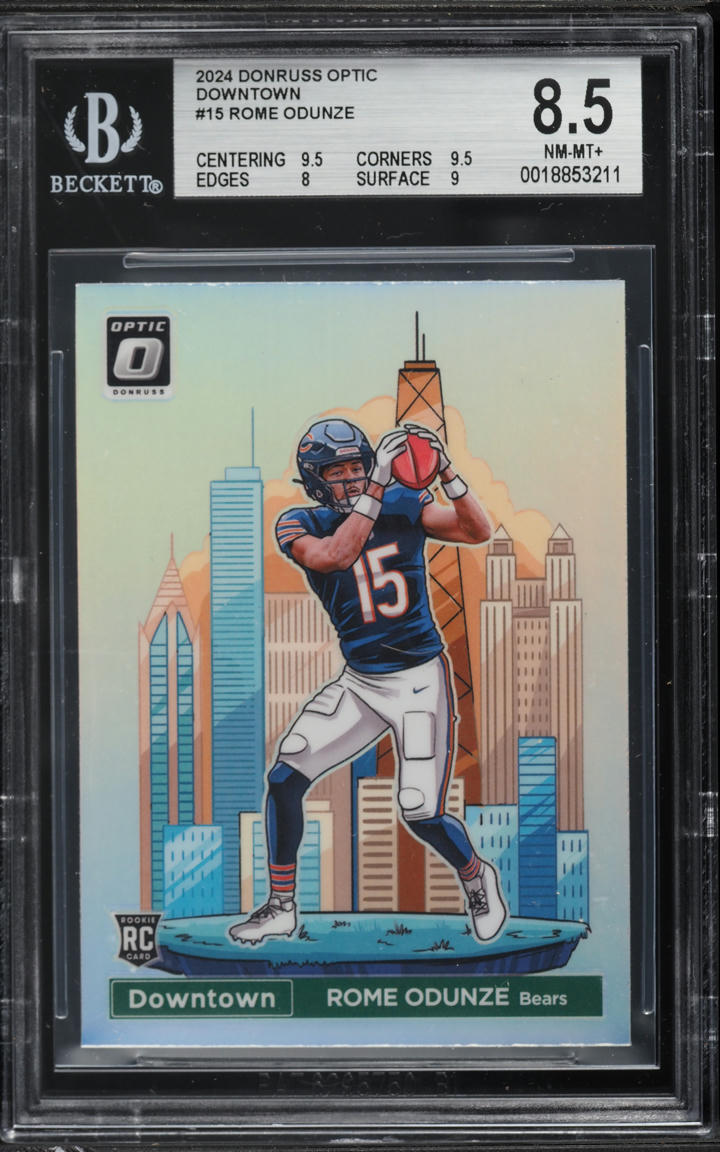 2024 Donruss Optic Downtown Rome Odunze ROOKIE #15 BGS 8.5 NM-MT+