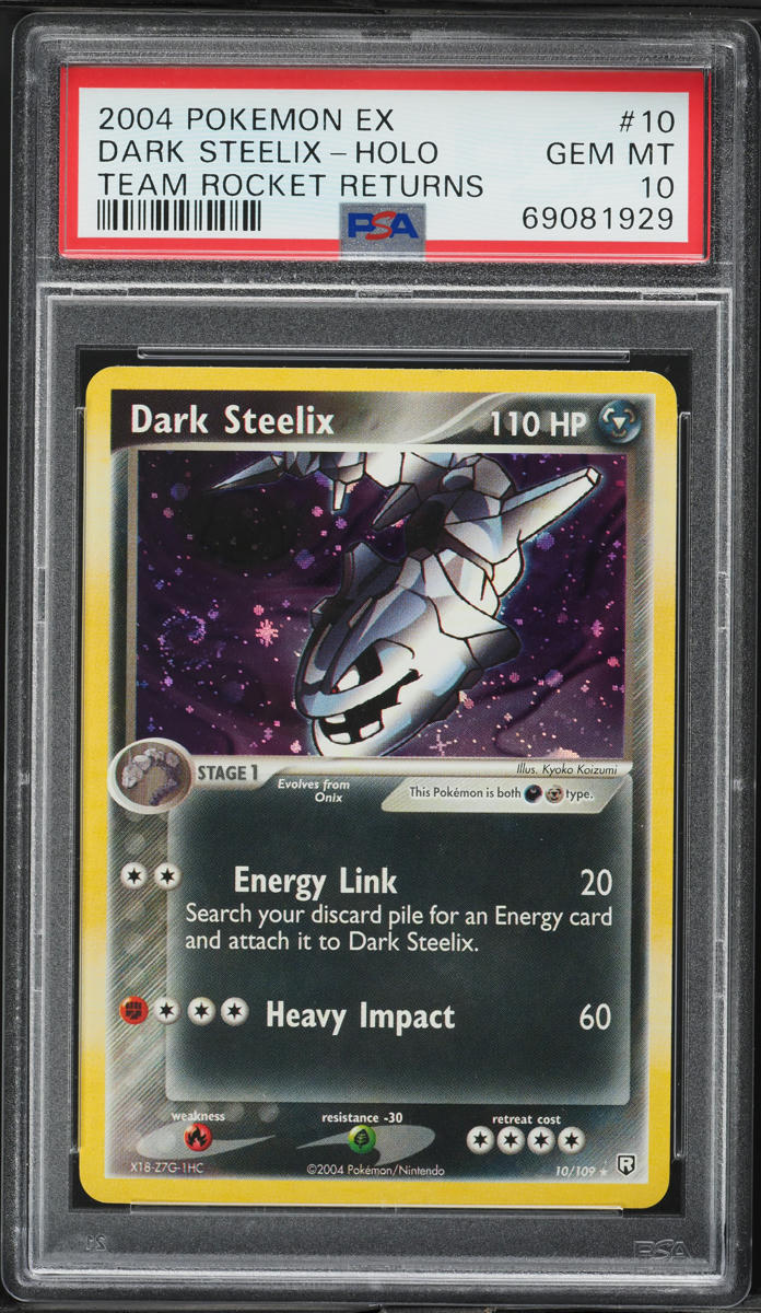 2004 Pokemon EX Team Rocket Returns Holo Dark Steelix #10 PSA 10 GEM MINT
