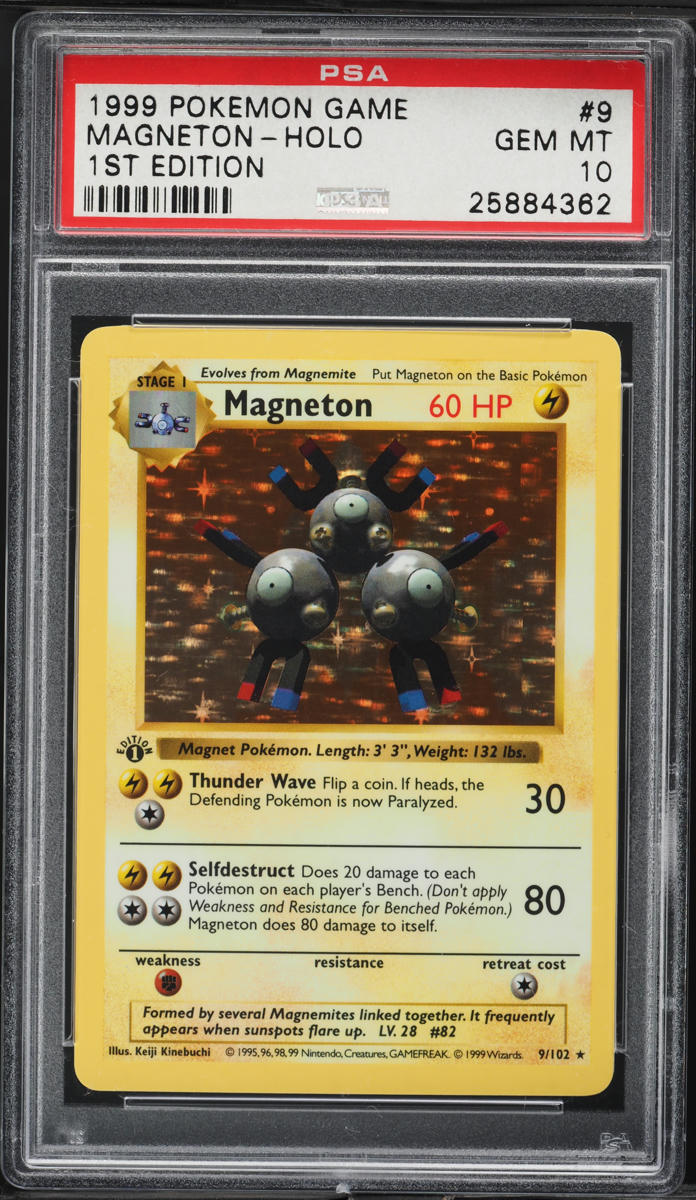 1999 Pokemon Base Set Shadowless 1st Edition Holo Magneton #9 PSA 10 GEM MINT