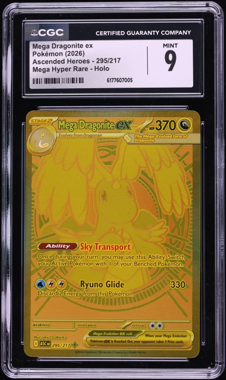 2026 Pokemon Mega Evolution Ascended Heroes MHR Mega Dragonite ex #295 CGC 9 MINT