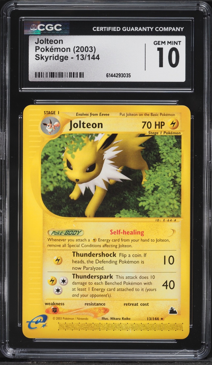 2003 Pokemon Skyridge Jolteon #13 CGC 10 GEM MINT