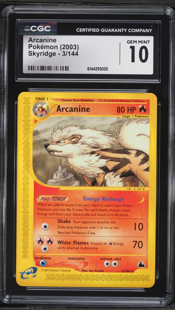 2003 Pokemon Skyridge Arcanine #3 CGC 10 GEM MINT