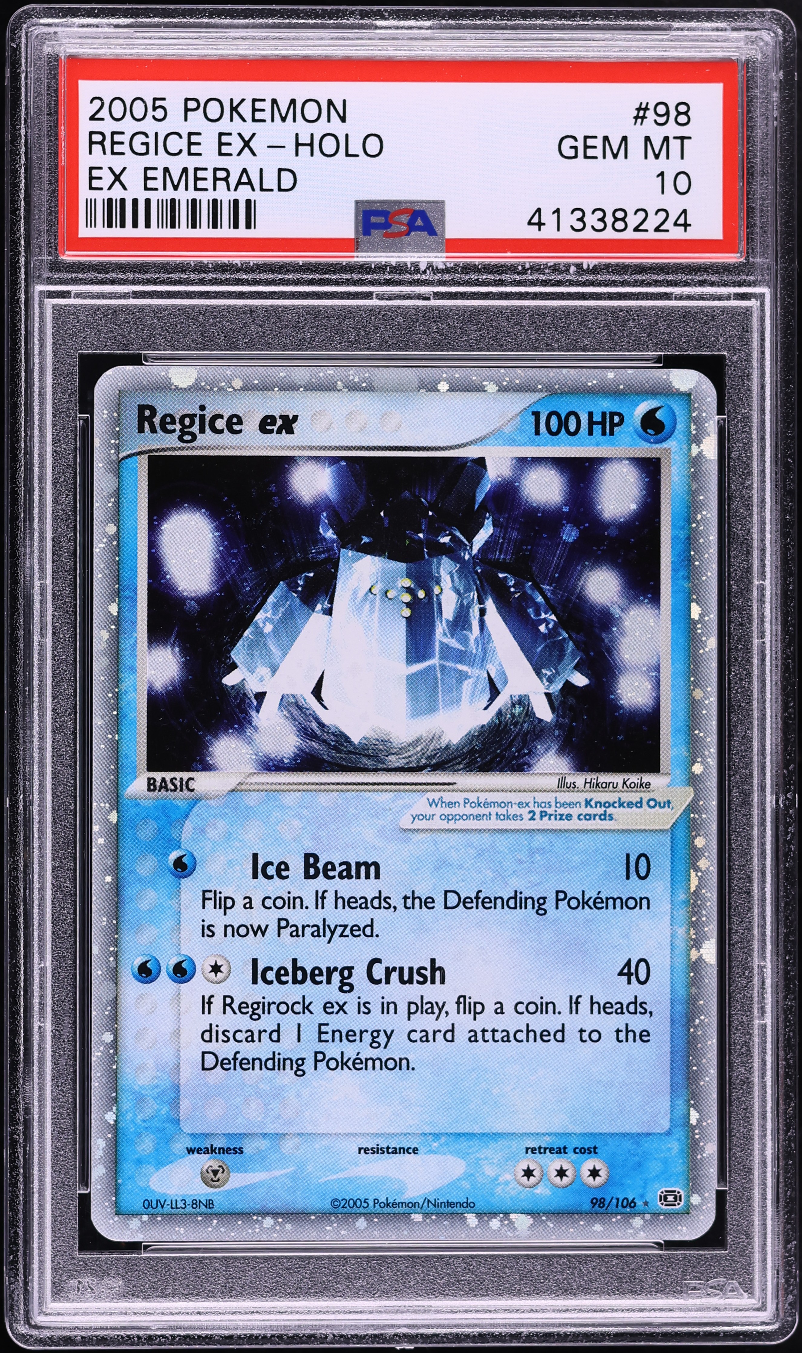 2005 Pokemon EX Emerald Holo Regice EX #98 PSA 10 GEM MINT
