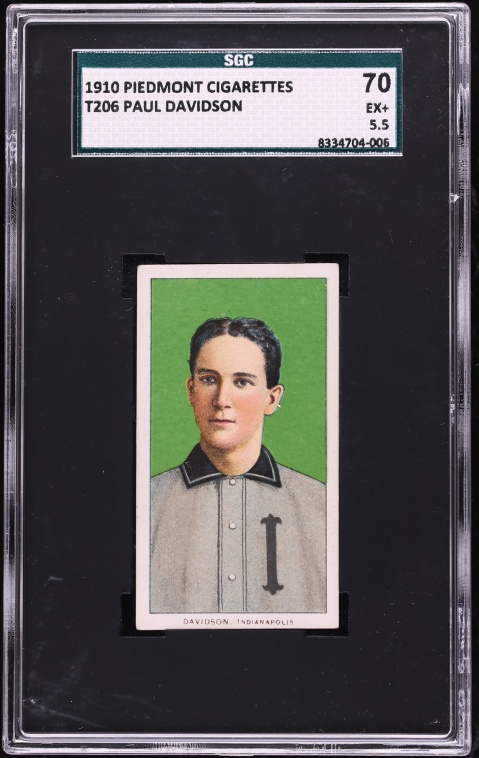 1909-11 T206 Paul Davidson PIEDMONT SGC 5.5 EX+