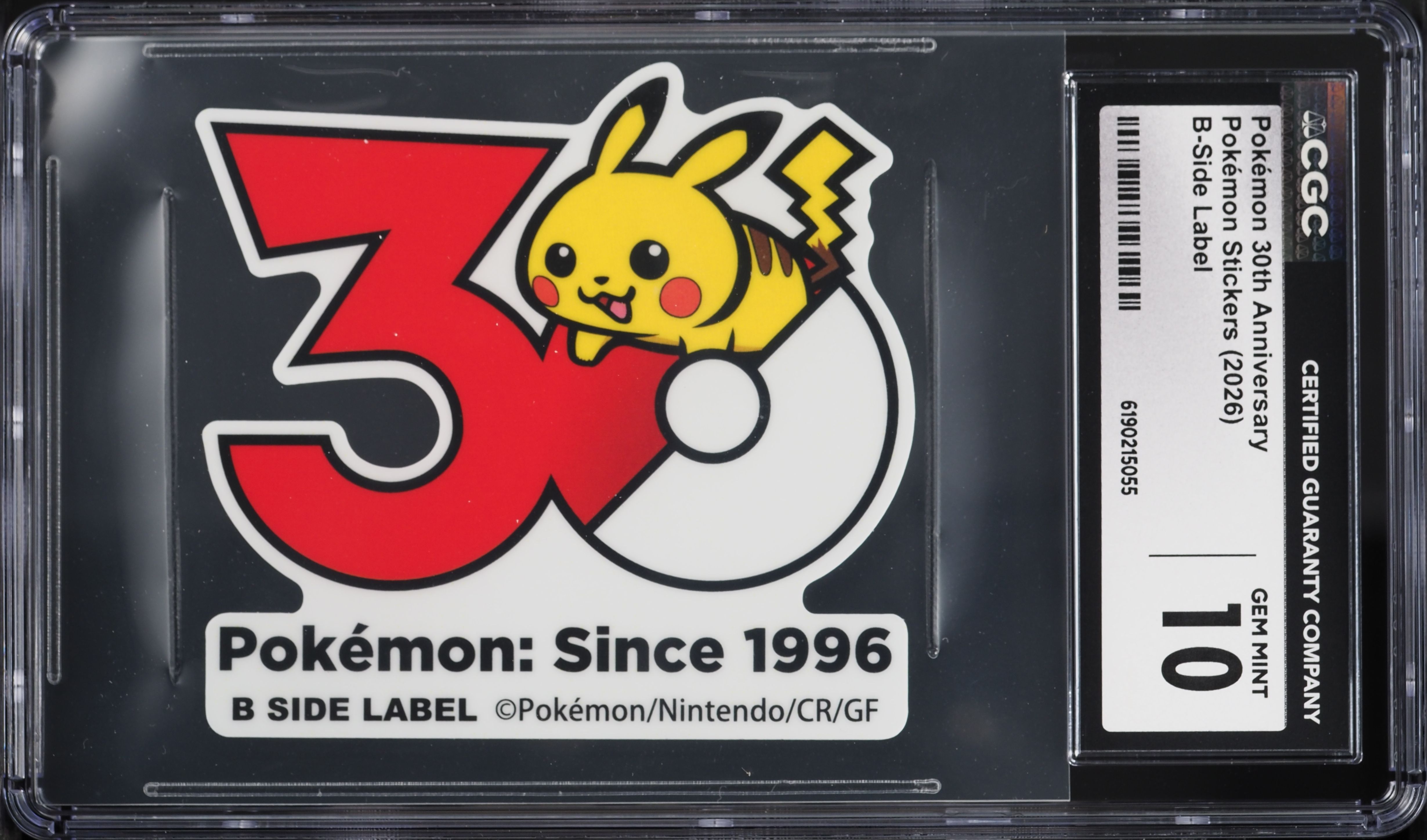 2026 Pokemon Japanese B-Side Label Stickers 30th Anniversary CGC 10 GEM MINT