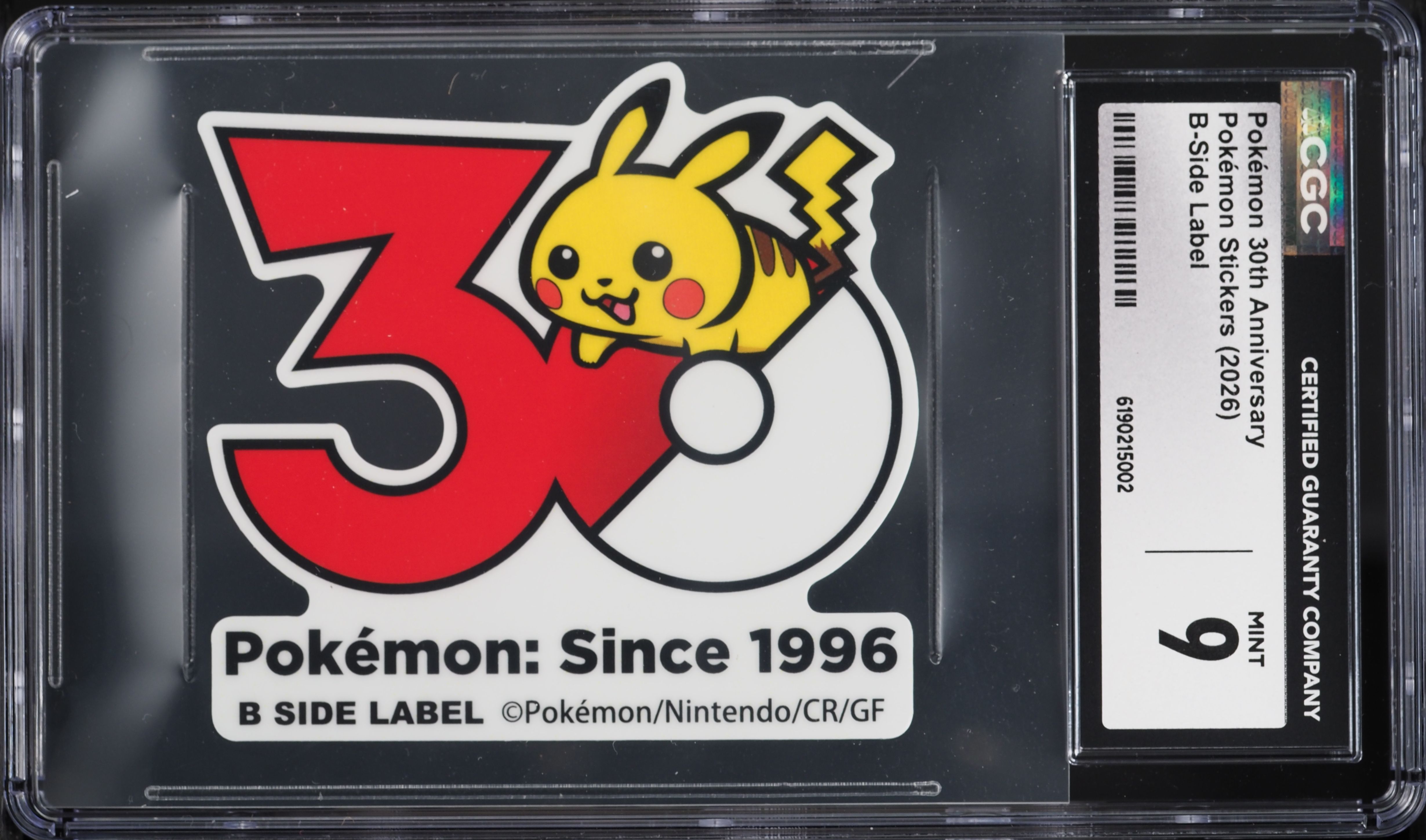 2026 Pokemon Japanese B-Side Label Stickers 30th Anniversary CGC 9 MINT