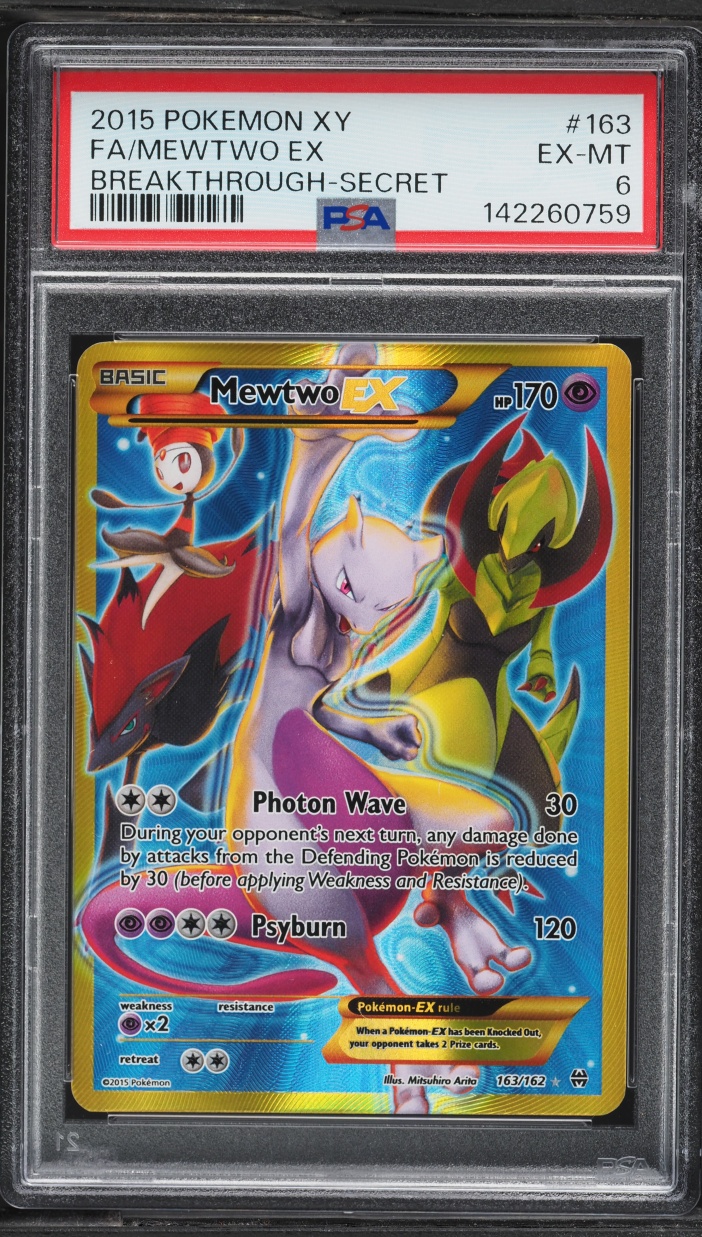 2015 Pokemon XY BREAKthrough SEC Mewtwo EX #163 PSA 6 EXMT