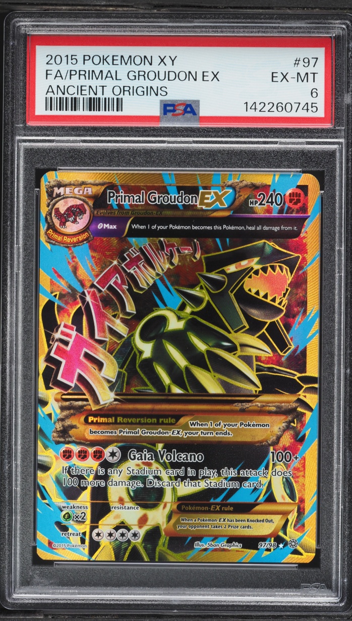 2015 Pokemon XY Ancient Origins Full Art Primal Groudon EX #97 PSA 6 EXMT