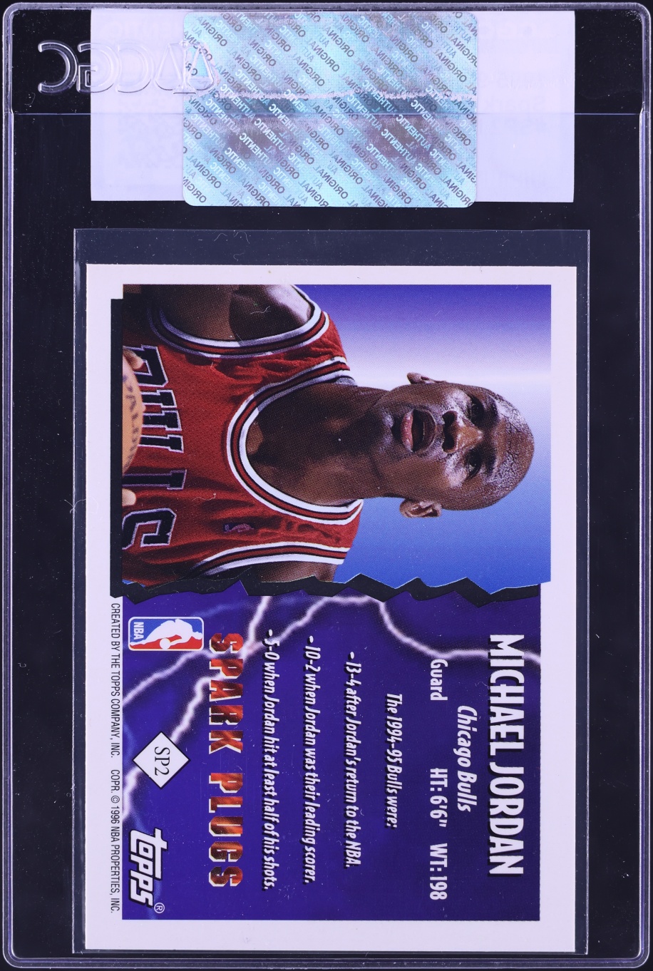 1995 Topps Spark Plugs Michael Jordan #SP2 CGC AUTH