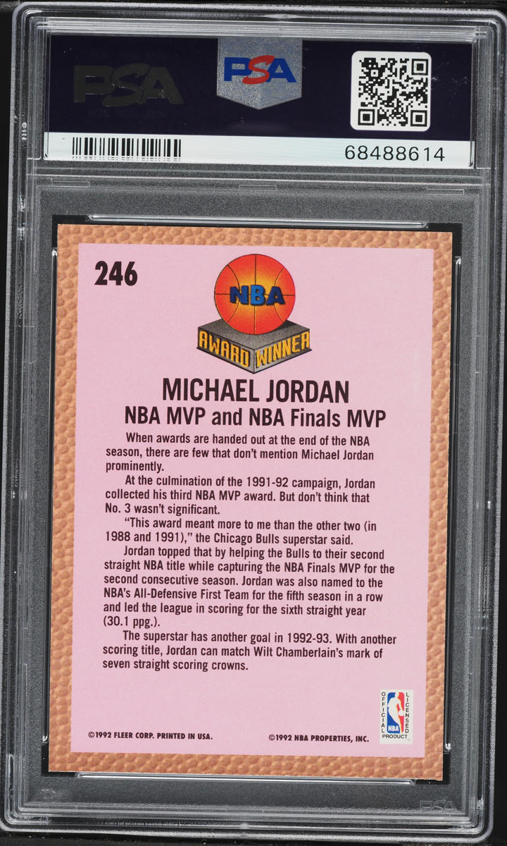 1992 Fleer Basketball Michael Jordan #246 PSA 10 GEM MINT