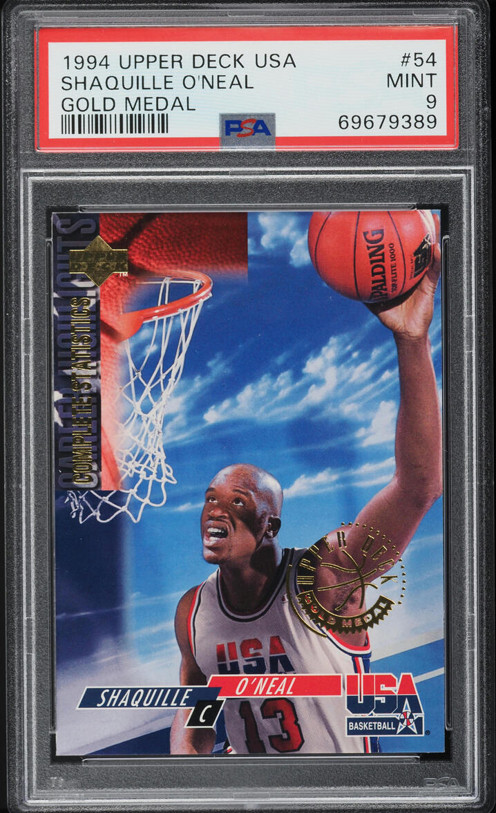 1994 Upper Deck USA Basketball Gold Medal Shaquille O'Neal #54 PSA 9 MINT