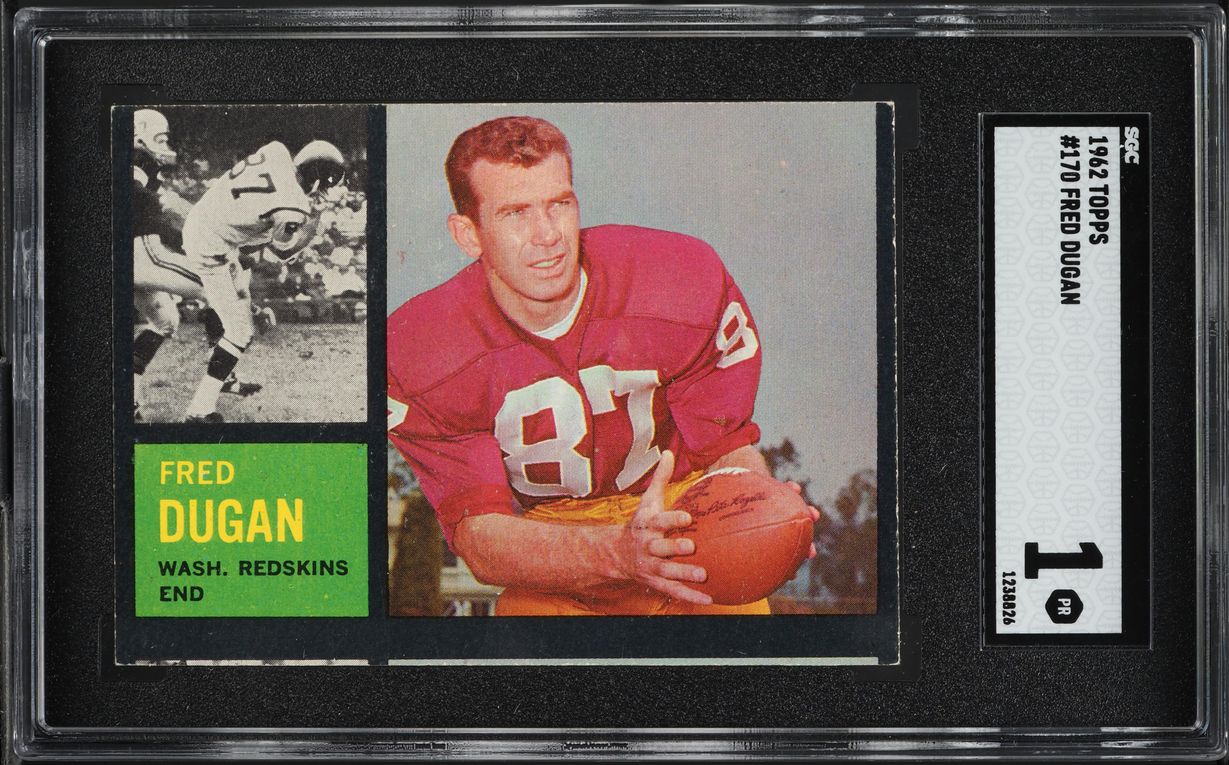 1962 Topps Football Fred Dugan #170 SGC 1 PR
