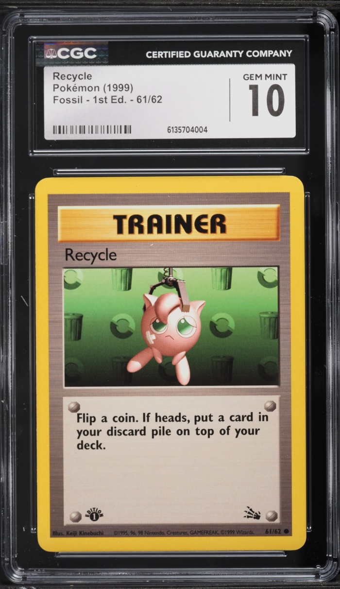 1999 Pokemon Fossil 1st Edition Recycle #61 CGC 10 GEM MINT
