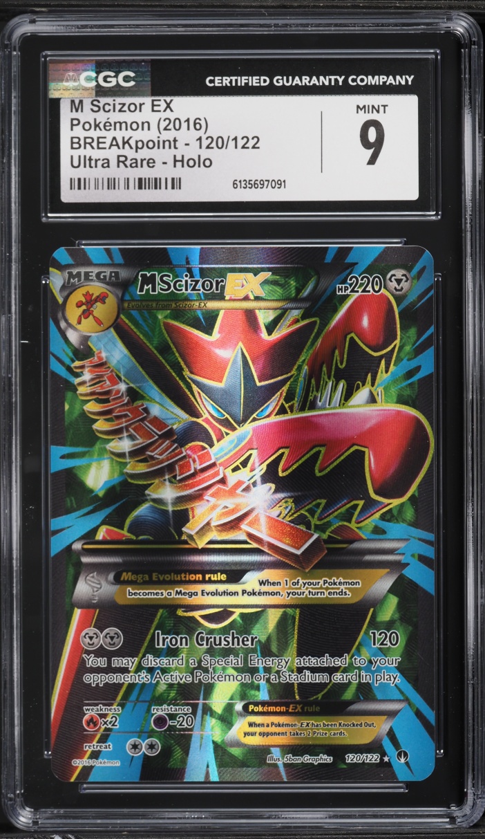 2016 Pokemon XY BREAKpoint Full Art M Scizor Ex #120 CGC 9 MINT