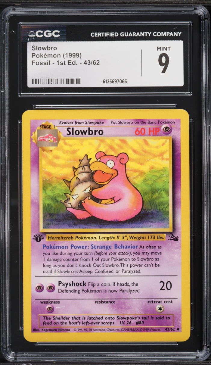 1999 Pokemon Fossil 1st Edition Slowbro #43 CGC 9 MINT