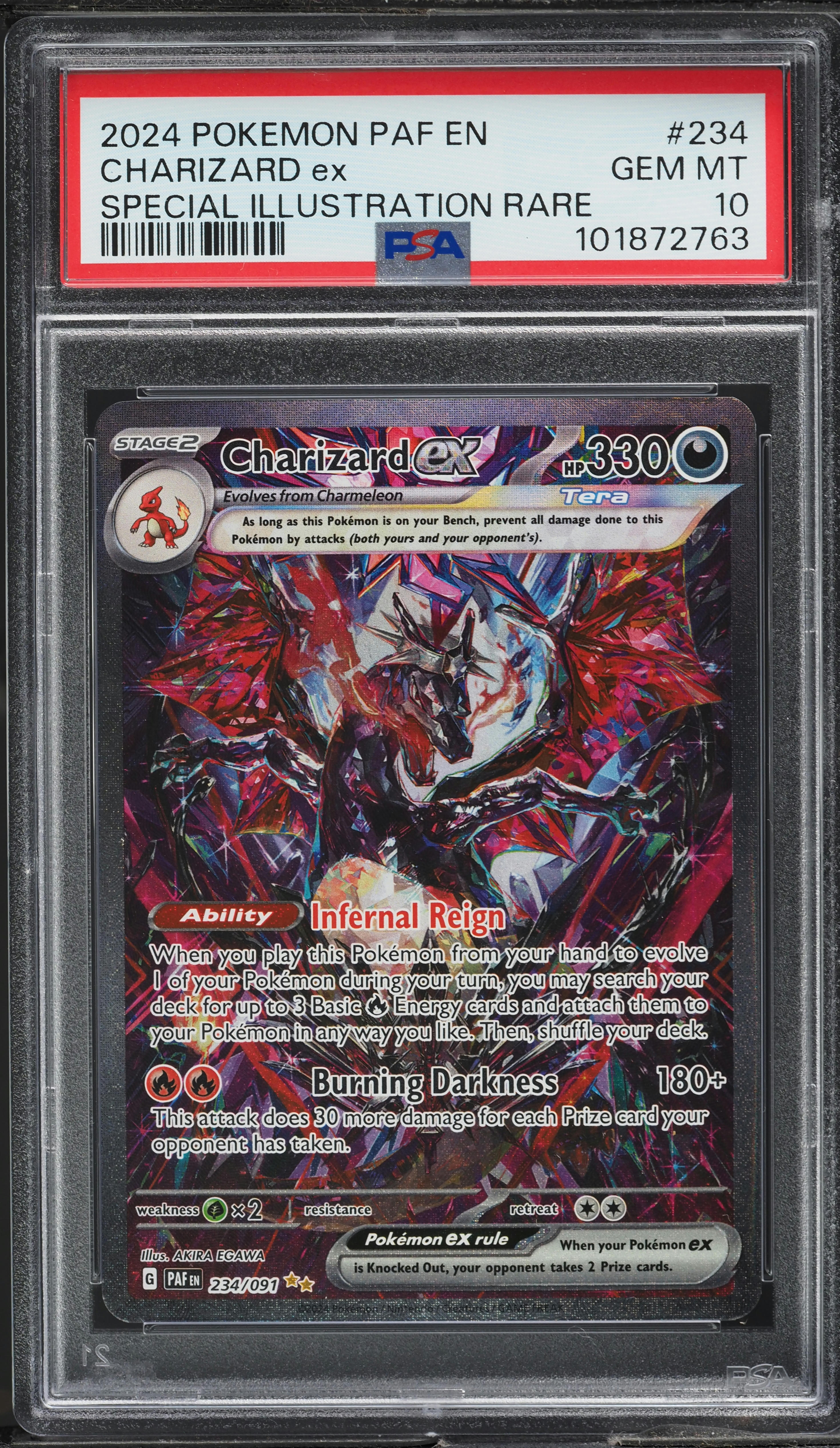 2024 Pokemon SV Paldean Fates Alt Art Charizard ex #234 PSA 10 GEM