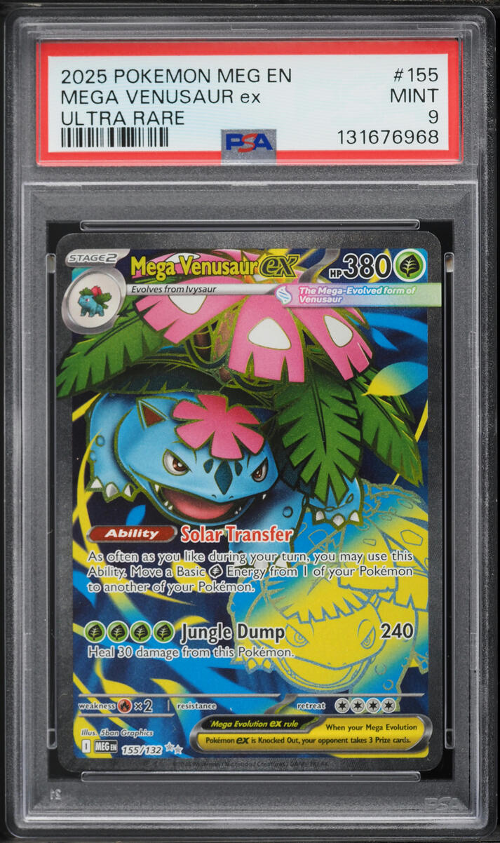 2025 Pokemon Mega Evolution Full Art Mega Venusaur ex #155 PSA 9 MINT